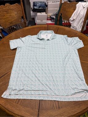 johnnie-O Light Blue Micro Floral Polo